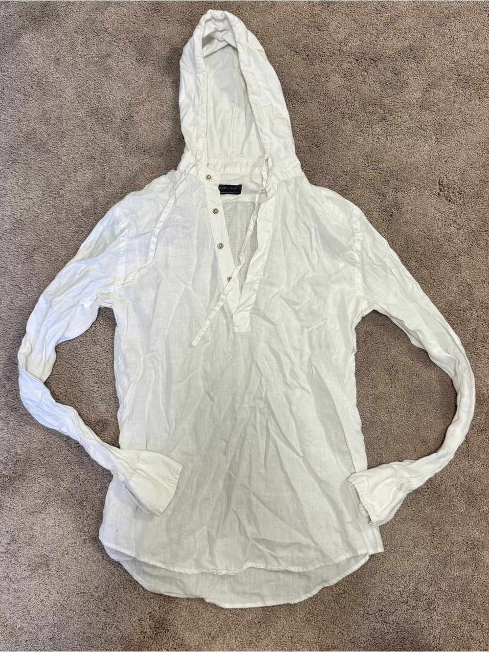 Zara Man White linen shirt